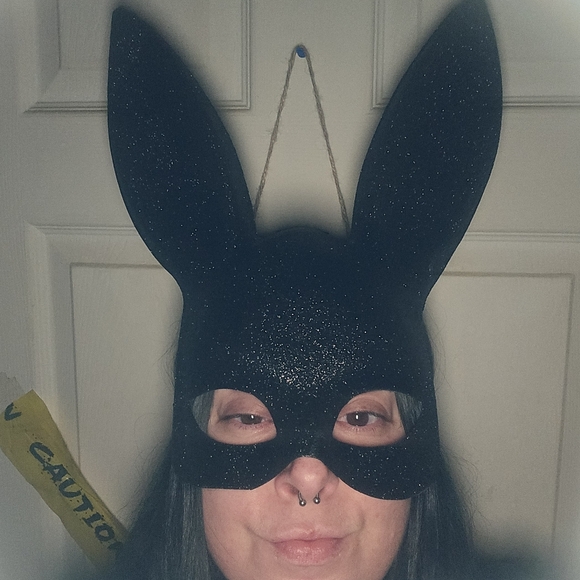 Sparkling Black Bunny Mask - Picture 3 of 3